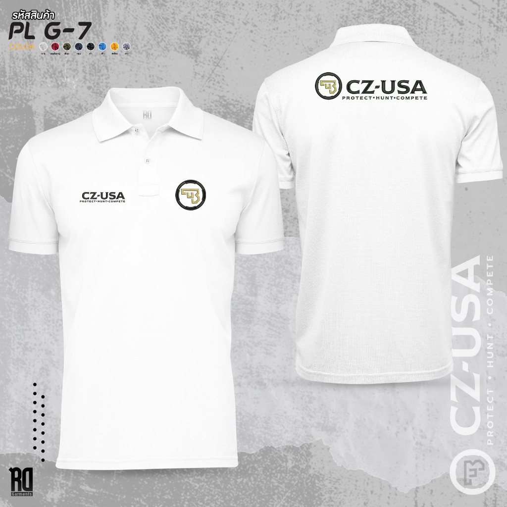 【polo】พร้อมส่ง เสื้อโปโลผู้ชาย CZ USA งานปัก รุ่น PL G-7 ผ้าฝ้ายแท้ สวมใส่สบาย M-3XL