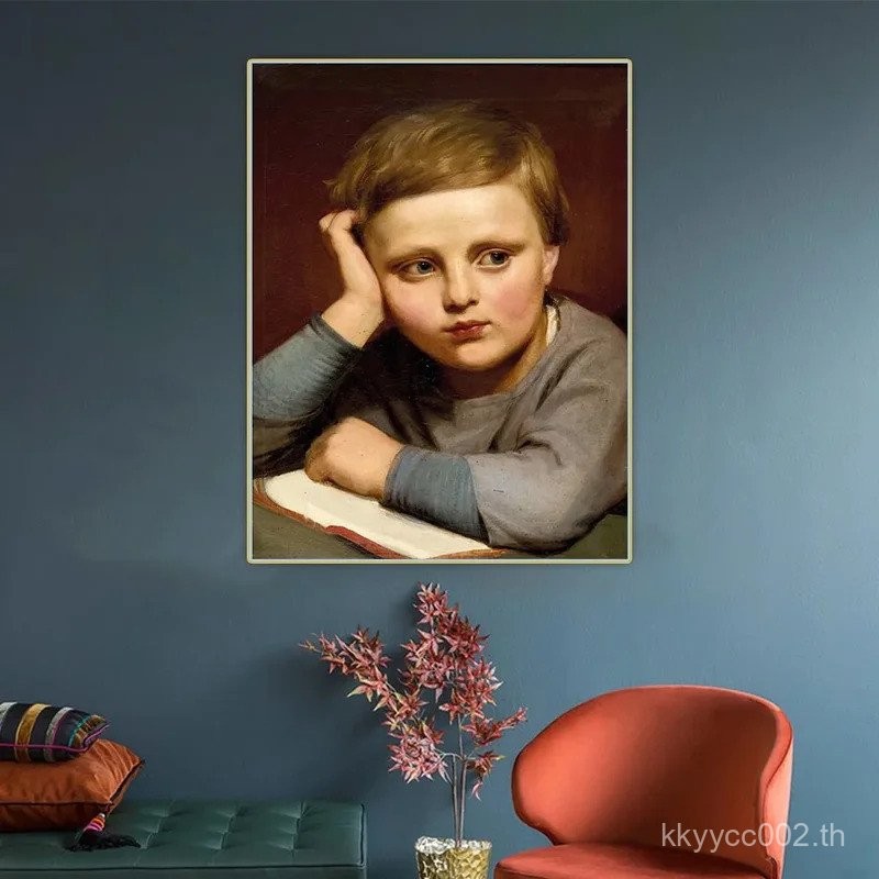 ภาพวาดสีน้ำมัน Fritz Zuber-Buhler "เด็กประวัติศาสตร์" สำหรับตกแต่งห้องนั่งเล่นและผนังบ้าน