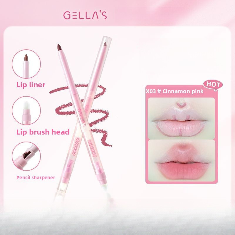 GELLAS Lipliner Double Head Lip Liner แปรงลิปสติก Bottoms The Lips Naturally และ Persistently และทุก