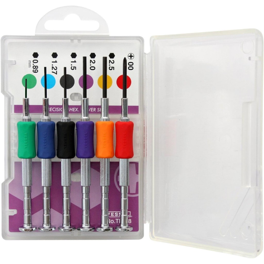 VESSEL ชุดไขควงความแม่นยํา TD-58 / H0.89, H1.27, H1.5, H2.0, H2.5, +00 RJTF