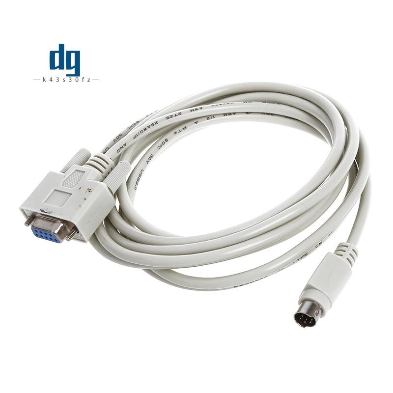 DB9P ถึง 8P Mini Din RS232 ดาวน์โหลดสายสีขาว 8.2 Ft สําหรับ PLC -EH