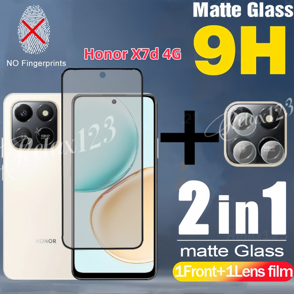 สําหรับ Honor X7d 4G 2025 2in1 Matte Frosted Glass และเลนส์ฟิล์มสําหรับ Honor X7d HONOR X 7d x7d X7 