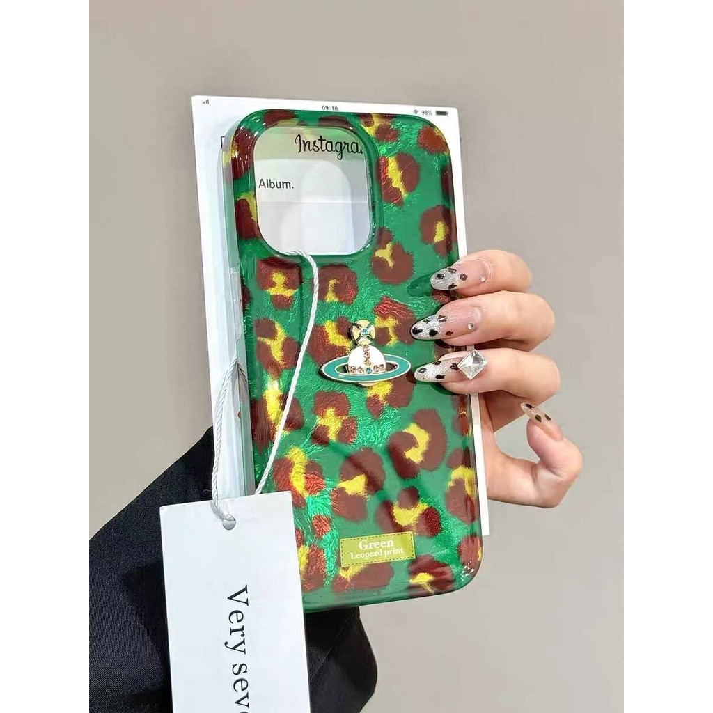 High-End เสือดาวพิมพ์สามมิติ Planet Apple 13/14 เคสโทรศัพท์ 15/16pro Shock-proof 12 Creative 11 Soft