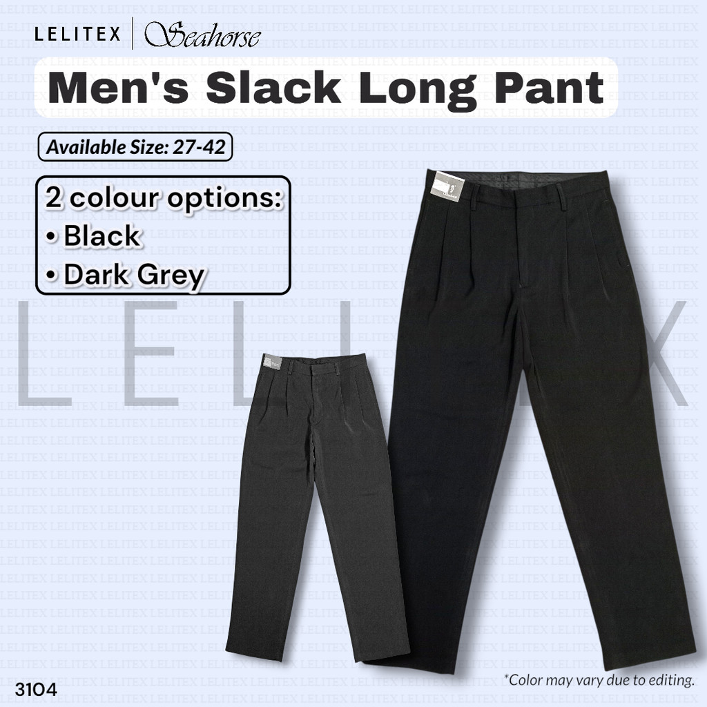[Seahorse] Men Premium Suit Slack Long Pants with Side Pockets, Back Pockets, Coins Pockets