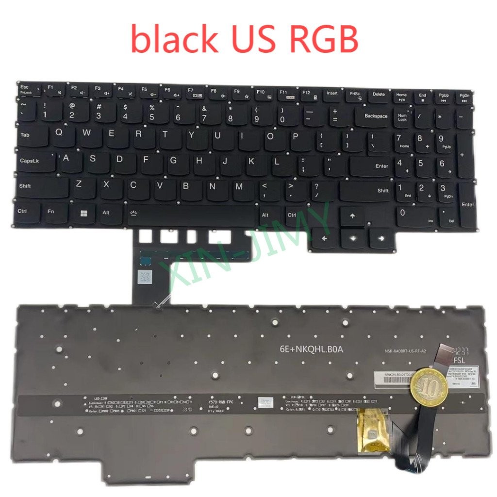 เหมาะสําหรับ Lenovo Legion R7000 ARP8 APH9, 83EF, Legion 5 15ARP8 15APH9 คีย์บอร์ด RGB LED เค้าโครงอ