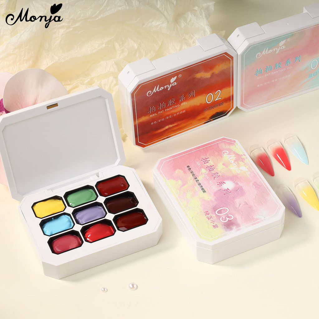 Monja ศิลปะเล็บ Nail Art UV Gel Polish Pat ภาพวาดวาด 9 สี Palette Gradient เปลี่ยน Soak Off rainbow ราคา ถูกที่สุด ดีลบีเคเค แกลเลอรีภาพที่ 7
