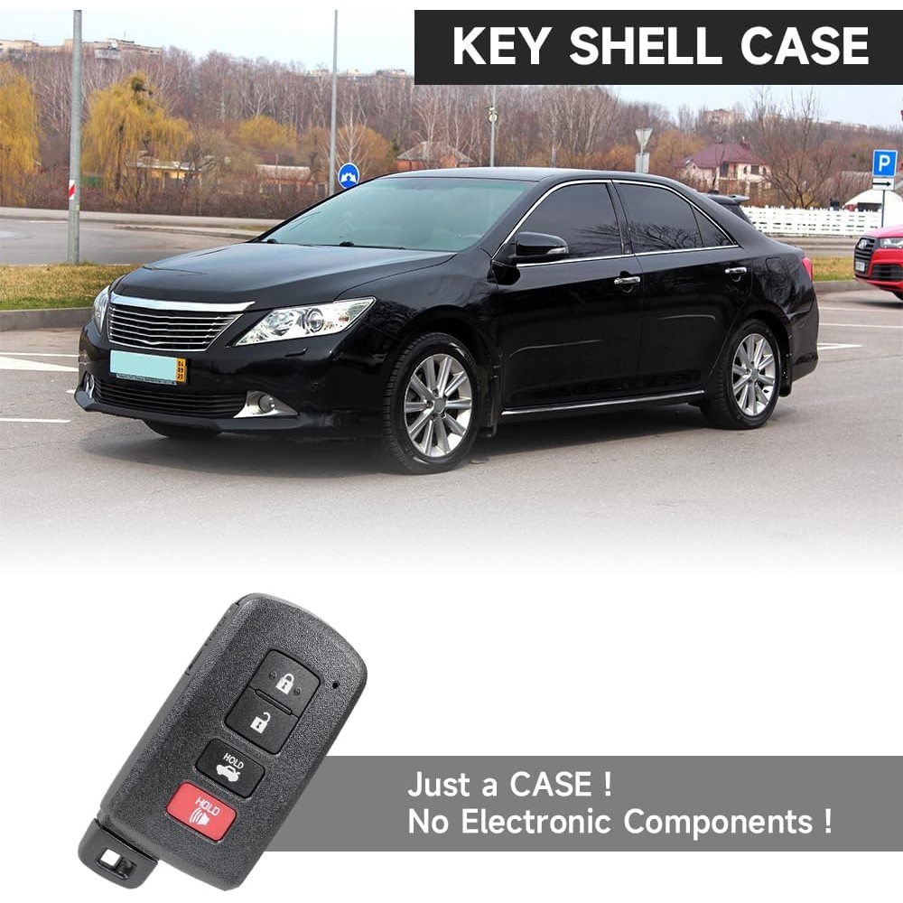 Key Fob ฝาครอบเชลล์เปลี่ยน 4 ปุ่ม Key Fob รีโมทคอนโทรลกรณีเชลล์ - สําหรับ Toyota RAV4 Camry Avalon 2