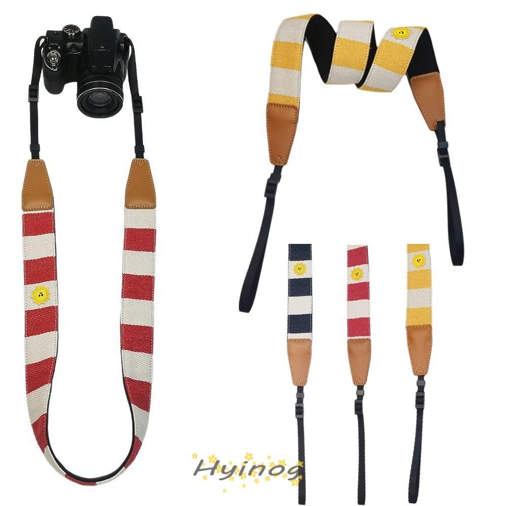 HYINOG Micro Single Strap, Bohemian Style Striped Cotton Camera Shoulder Strap, Adjustable SLR Camer
