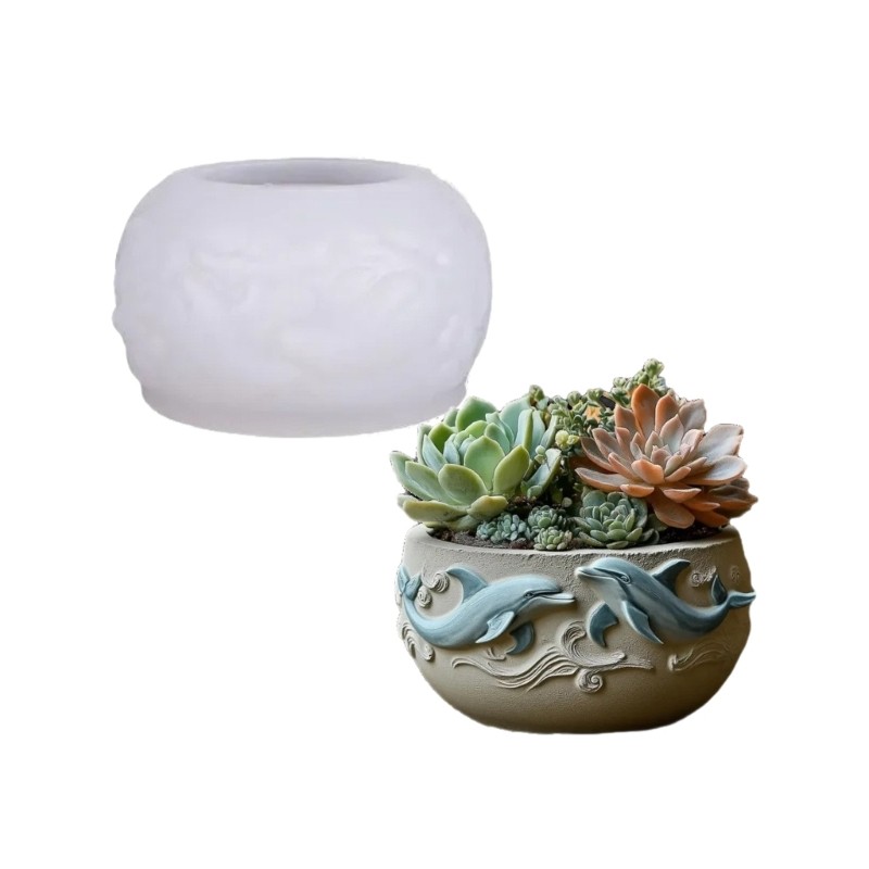 Wellb Handcrafted แม่พิมพ์ซิลิโคน Dolphin เนื้อซิลิโคนสําหรับที่ไม่ซ้ํากันเรซิ่น Art Creations ตกแต่