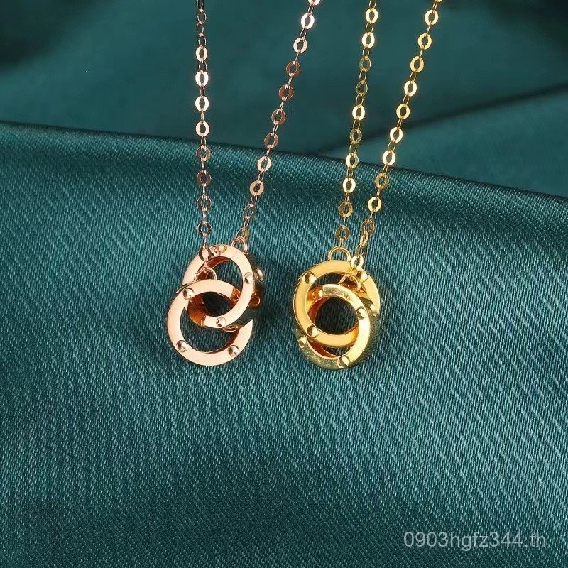 สร้อยคอคล้องคอมากความสวยงามสำหรับผู้หญิง ลายสลับสีทองคำ AU750 18K หรูหรา พร้อมขายส่ง WTF0