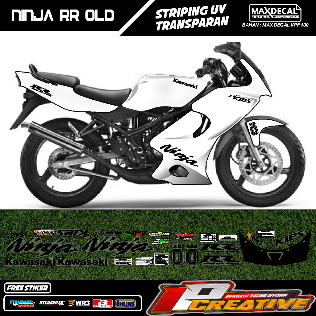 HIJAU MERAH Ninja rr Old Transparent racing Minimalist Red Green Blue Black hologram striping nj-47 