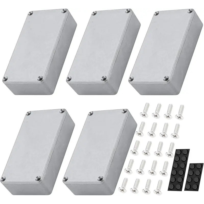 DaierTek 5PCS 1590B กีตาร์เหยียบอลูมิเนียม Diecast Stomp กล่อง 112x61x32 มม.สลับกล่อง