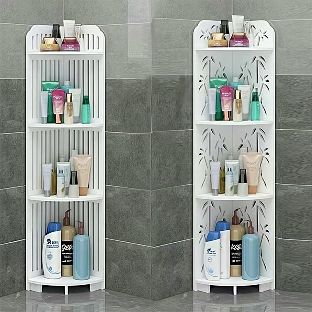 ชั้นวางของในห้องน้ำทรงสามเหลี่ยม ใช้พื้นที่มุมตายได้ 100%​ | ตั้งพื้นเลยไม่ต้องเจาะผนัง เหมาะมากสำหรับวางข้างโถส้วมหรือม
