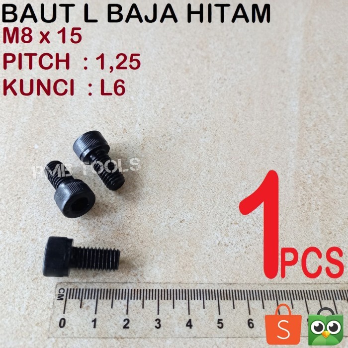M8x15 BOLT L M8 BLACK STEEL GRADE 12.9 ซ็อกเก็ตหมวก SCREW M8