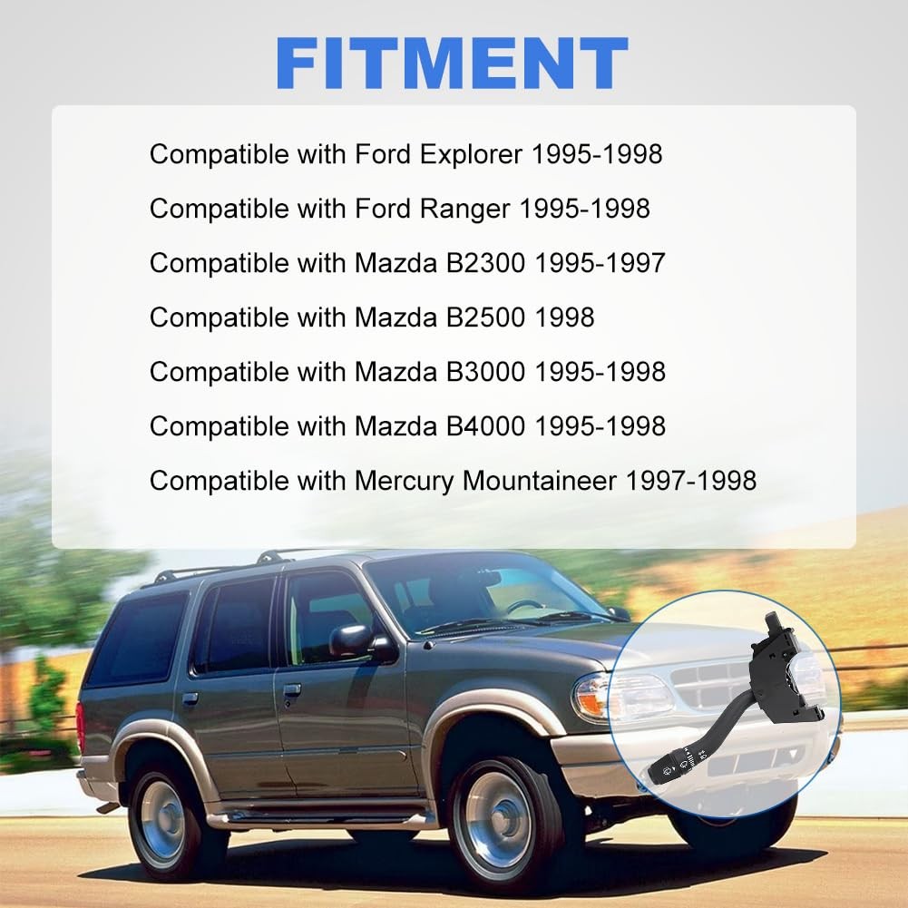 JDMON สวิทช์ไฟเลี้ยวใช้งานร่วมกับ Ford Explorer/Ranger 1995-1998 Mazda B2300/B2500/B3000/B4000 1995-