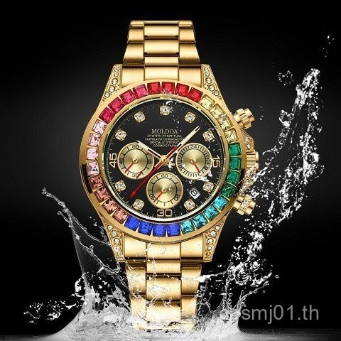 Cross-Border Dayton Take Gold Di Skeleton Fake Mechanical นาฬิกาผู้ชายปฏิทินนาฬิกากันน้ํา One Piece 