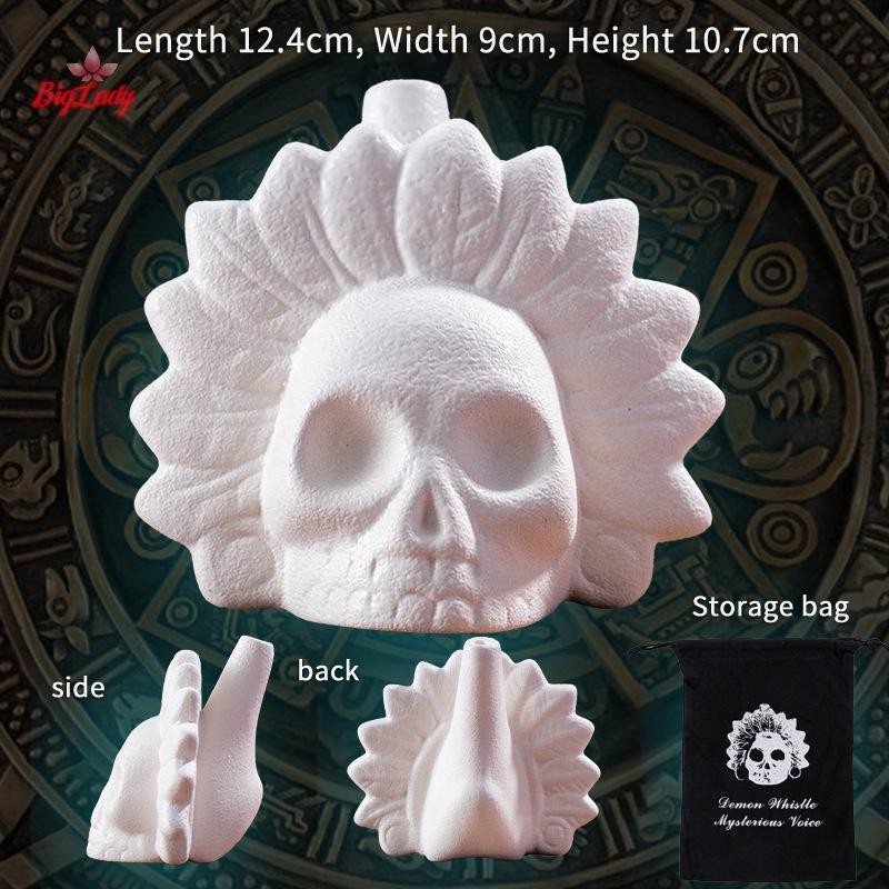 Biglady Aztec Death นกหวีด Loud กรีดร้อง Aztec Death Whistle ความแปลกใหม่โครงกระดูกนกหวีดอุปกรณ์ปาร์