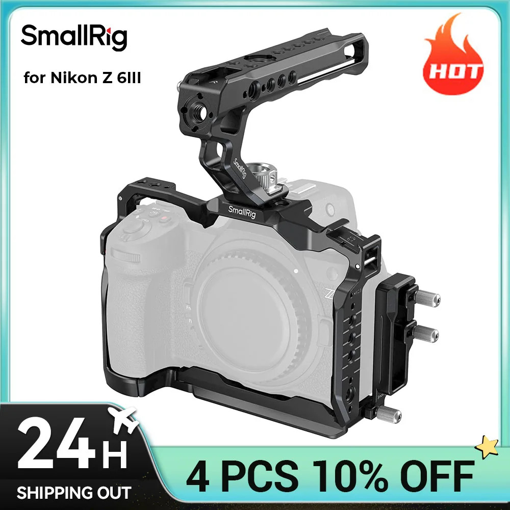 SmallRig Z6 III กล้องชุดสําหรับ Nikon Z6 III, พร้อมที่จับด้านบนและแคลมป์สายเคเบิล, อลูมิเนียมอัลลอยด