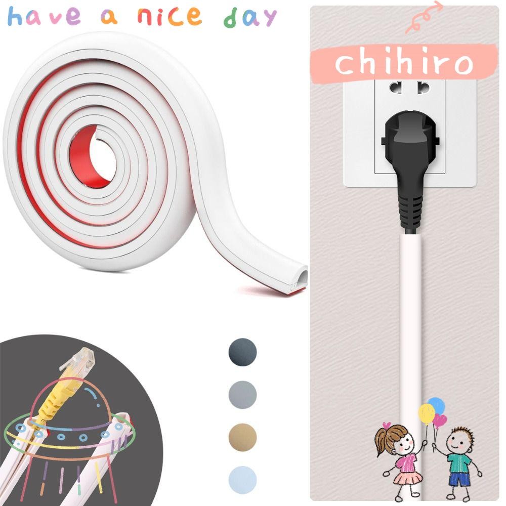 CHIHIRO สายไฟติดผนัง, Raceway Self-Adhesive Wire Cover, Professional ยืดหยุ่น PVC 1m สายคอนซีลเลอร์ 
