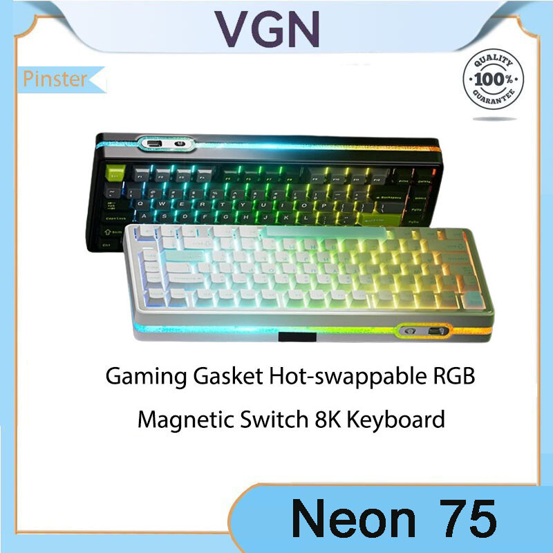 VGN Neon 75 ปะเก็นสําหรับเล่นเกม Hotswappable RGB สวิตช์แม่เหล็ก 8K คีย์บอร์ด