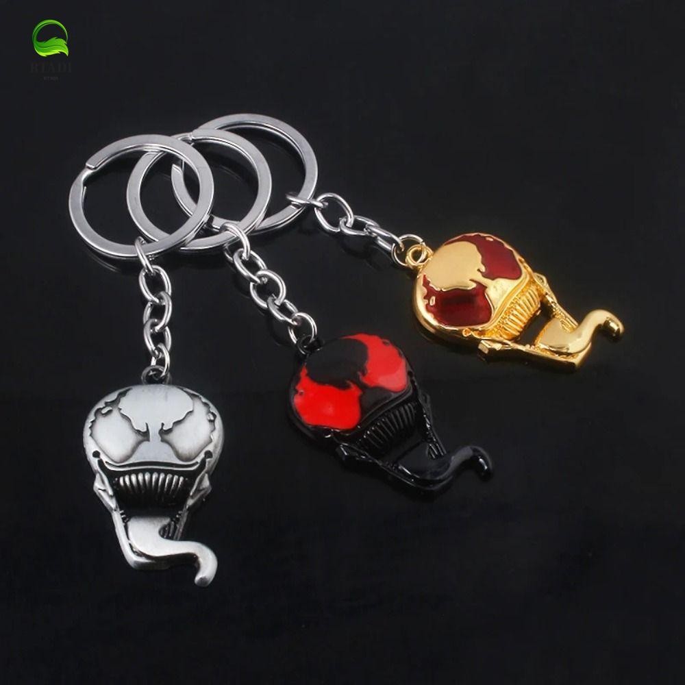 RTADI พวงกุญแจไฟฟ้า/ไร้คอ, พวงกุญแจโลหะชุบด้วยไฟฟ้า Venom Symbiote, Superhero Neckless The Last Danc