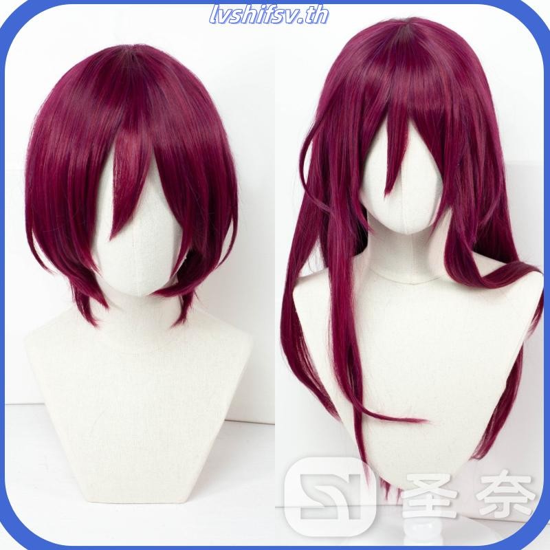 ES Ensemble Stars SAESA IBARA Cosplay Wigs 35cm/70cm Long Deep Rose Heat Resistant Synthetic Hair