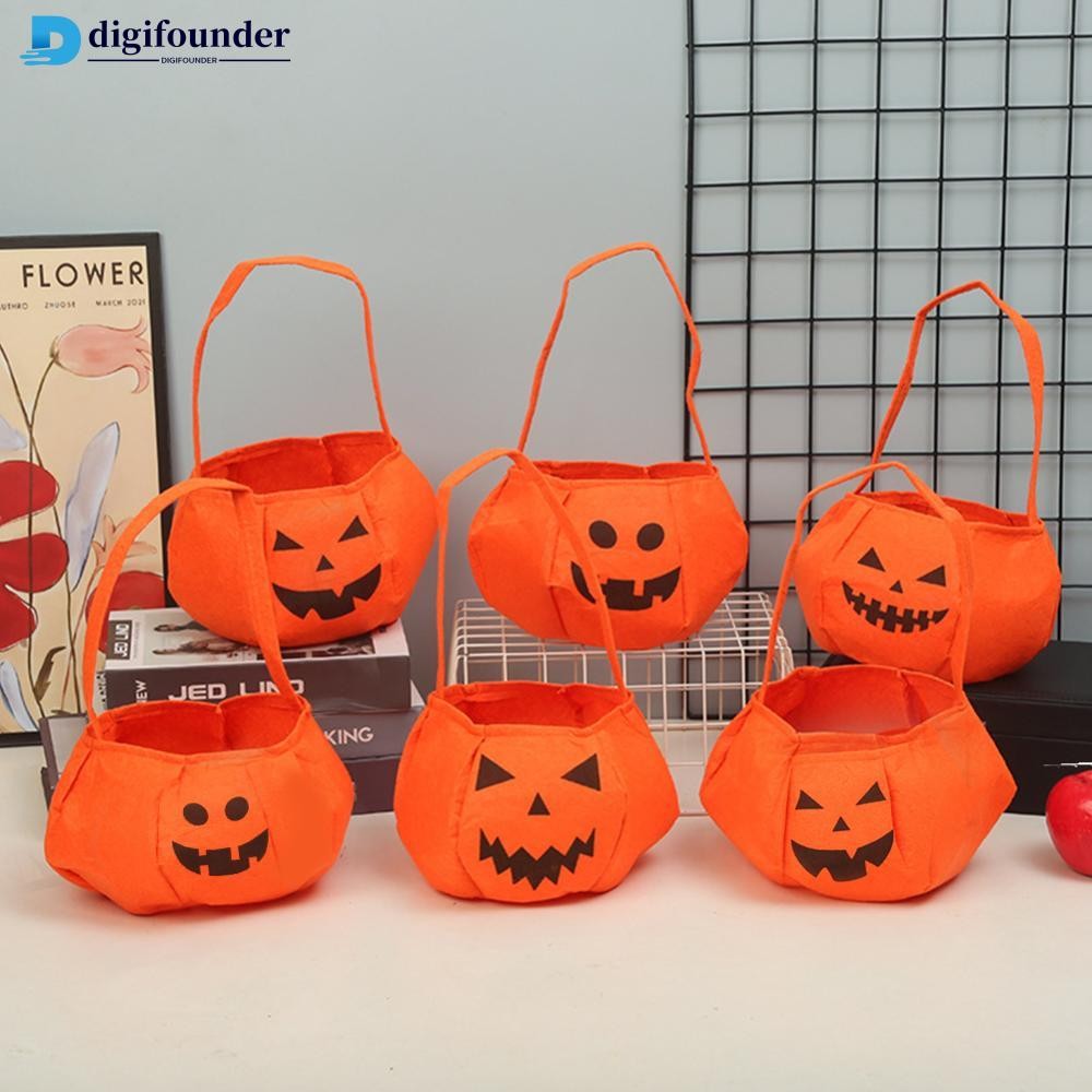 DIGIFOUNDER Halloween Pumpkin Candy Bag Gift Storage Bag Trick Or Treat Pumpkin Ghost Bags Skeleton 