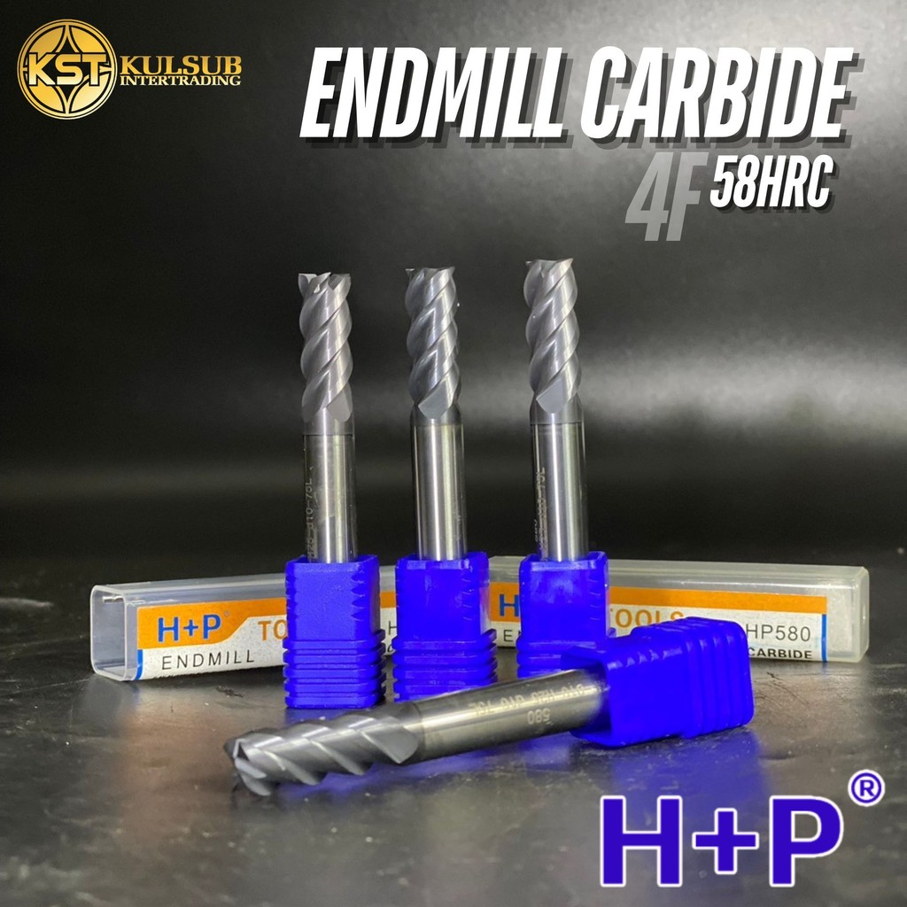 Endmill Carbide 58:HRC เอ็นมิลคาร์ไบด์ 4ฟัน รุ่นสั้นและรุ่นยาว HP