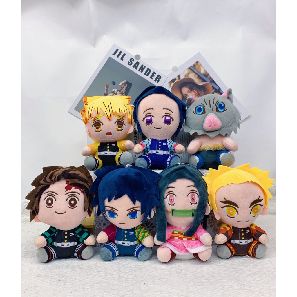 ตุ๊กตา Demon Slayer ตุ๊กตาของเล่นตุ๊กตาจี้ Tanjiro Nezuko Inosuke Kyojuro Rengoku ตุ๊กตา