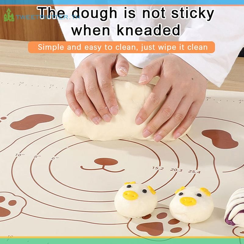 Tweet 1 PC ซิลิโคน Pastry Mat Baking Mat Non-Stick Dough Mats Pastry Mats สําหรับ Rolling Dough พร้อ