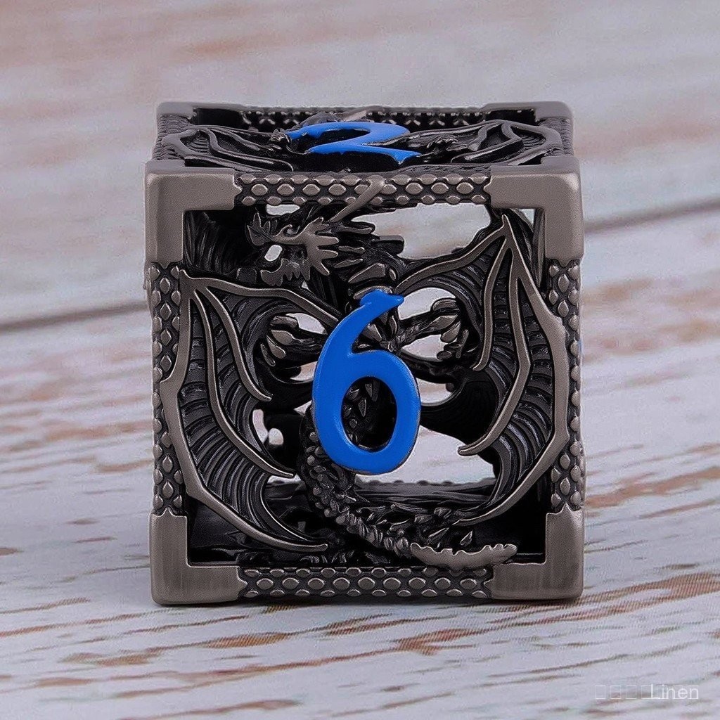 [ร้านค้าขายร้อน] DND Dragon Dice Set 7 ชิ้น Multi-faceted D20 D12 D10 D% D8 D6 D4 Golden Hollow