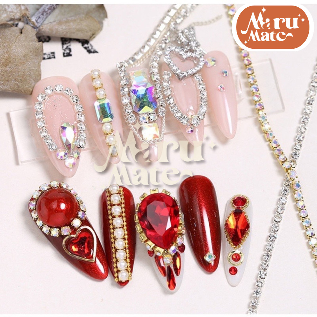 โซ่เพชร เพชรเส้น โซ่คริสตัล (50 ซม.) เพชรแต่งเล็บ สําหรับตกแต่งเล็บ DIY สําหรับเย็บผ้า สําหรับทําเครื่องประดับ โซ่เพช... - รูปที่ 4