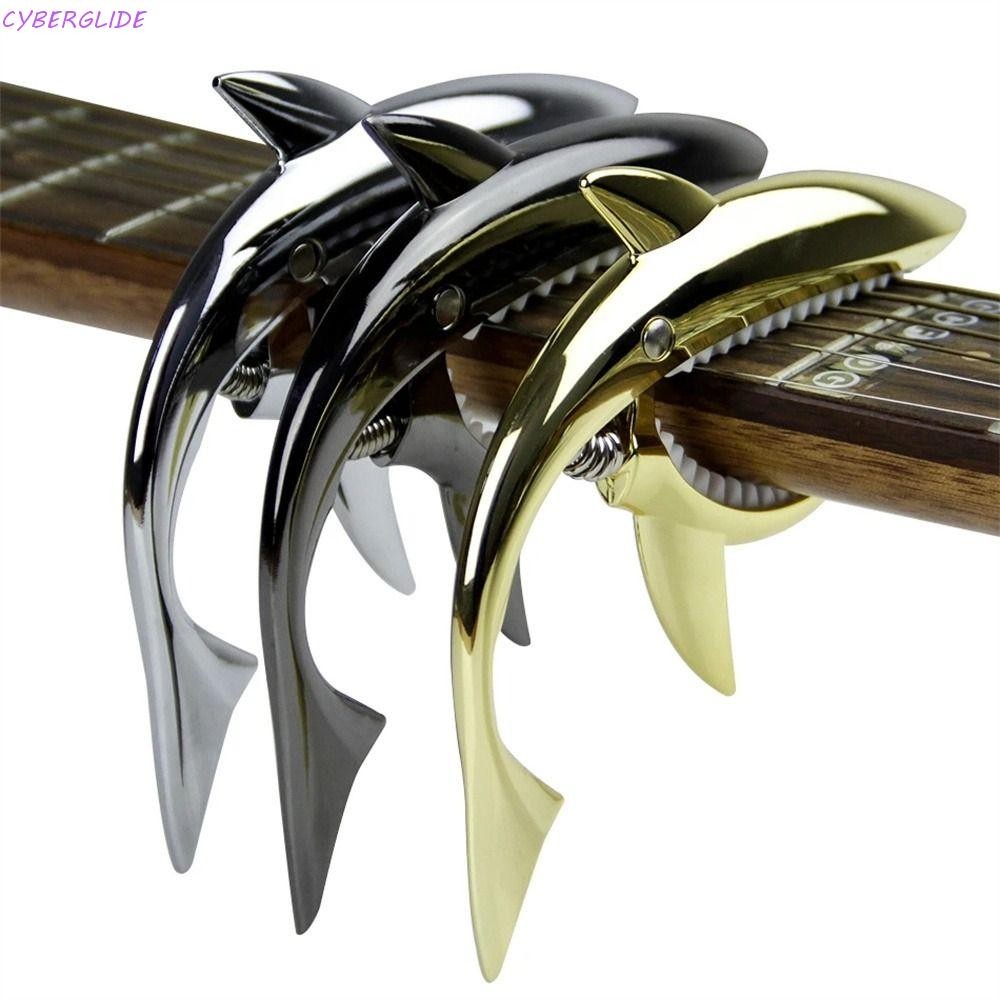 CYBERGLIDE Guitar Capo เครื่องดนตรี Universal Metal Acoustic Tuner อุปกรณ์เครื่องดนตรีกีตาร์ไฟฟ้า Sh