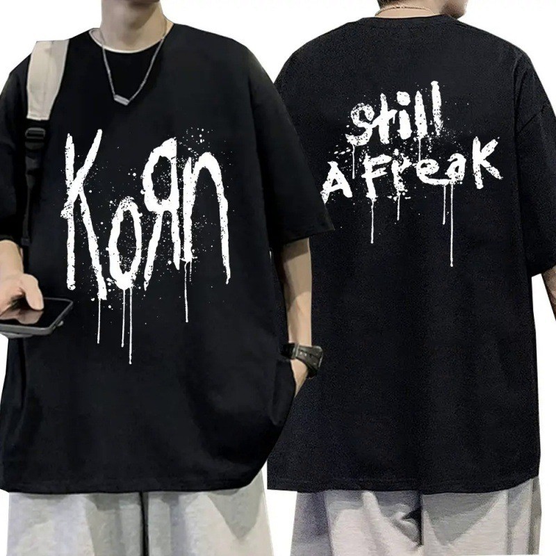 เสื้อยืดผ้าฝ้ายแท้ Konn Music Concert Rock Band World Tour O3QH