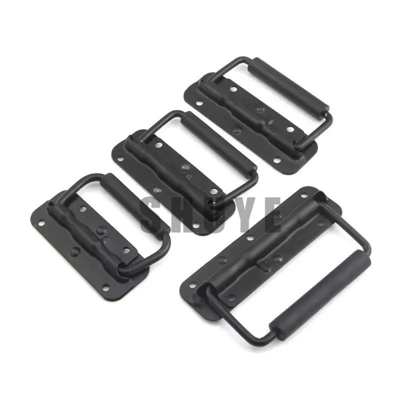 มือจับสปริงเปลือยดำ( ราคา 1ตัว) แบบไม่มีสกรู ที่จับแบบพับได้ 100mm ตู้ลำโพงDiy