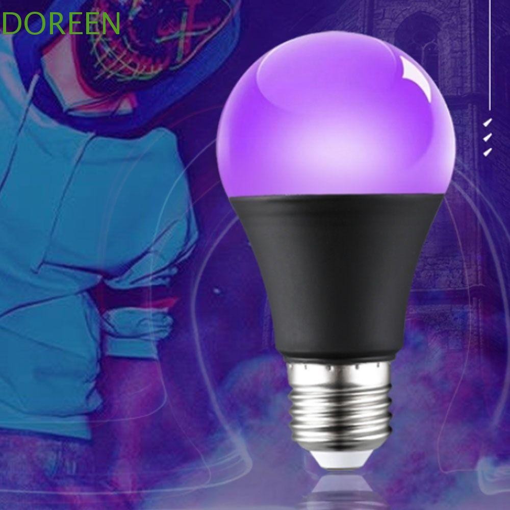 DOREEN UV Purple Bulb, 360 Glow 10W 85-265V Purple Black Light Bulb, Floodlight E26/E27 Spiral Alumi