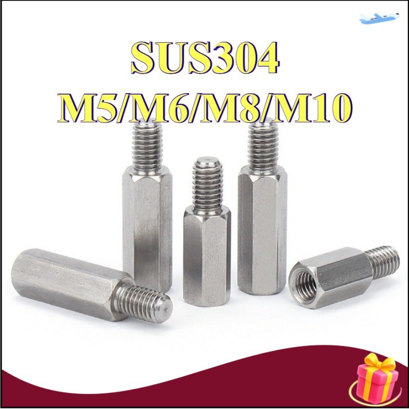 304 สแตนเลสหัวเดียวขั้วหกเหลี่ยมแยกคอลัมน์หยินและหยางสตั๊ดเดียวผ่านฟันด้านในและด้านนอกเชื่อมต่อคอลัม