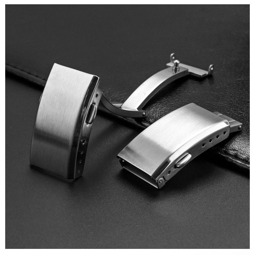 316L สแตนเลส Lucury นาฬิกาหัวเข็มขัดสําหรับ Seiko สาย Double Lock Safety Clasp สําหรับ Water Ghost Diver 16 มม.18 มม.20 มม.22 มม.
