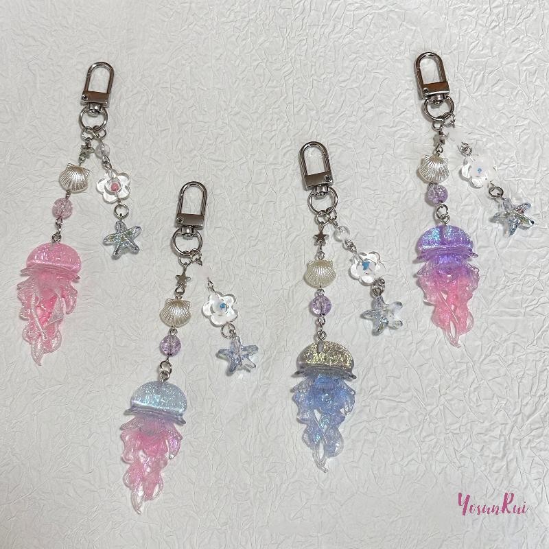 YosunRui] Creative Jelly สีแมงกะพรุน Star พวงกุญแจ Y2K จี้ลูกปัดโทรศัพท์พวงกุญแจรถกระเป๋าตกแต่งเครื่องประดับของขวัญใหม่