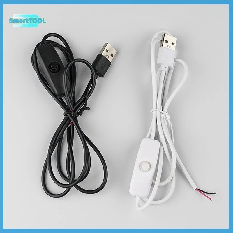 UTZN> สายไฟ 5V 1M/1.5M USB ชาย 2 สายเชื่อมต่อ 501 ปุ่ม ON OFF 2A สําหรับ LED Strip โคมไฟหลอดไฟใหม่