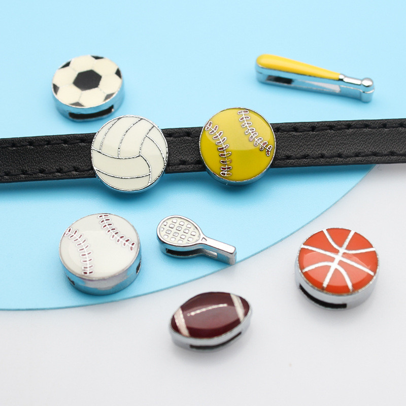 charm สลайдสีเงิน 8 มม. สำหรับทำเครื่องประดับและสายพวงคอมสัตว์เลี้ยง