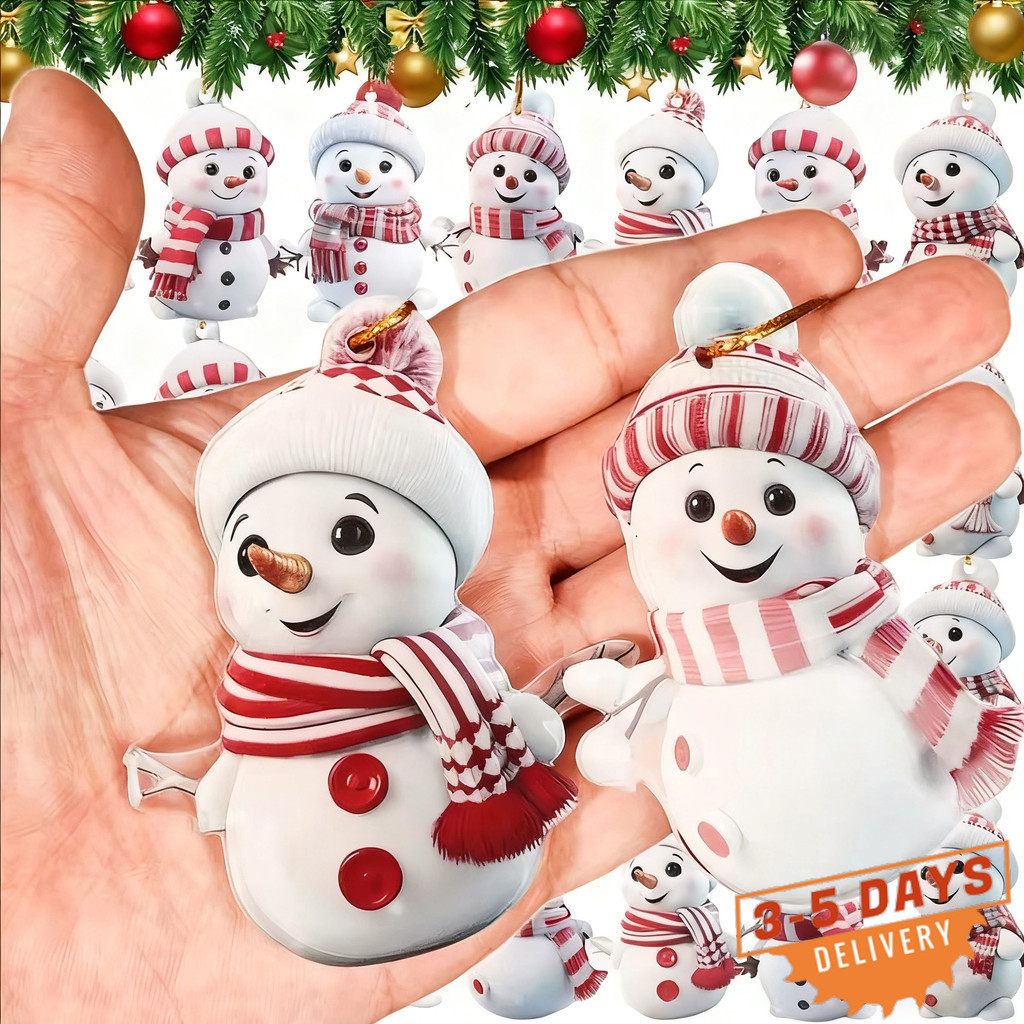 [จัดส่ง 3-5 วัน]การ์ตูนอะคริลิค Snowman - 1/5PCS 2D คริสต์มาส Snowman จี้-สุขสันต์วันคริสต์มาสตกแต่ง-คริสต์มาสปีใหม่อุปกรณ์ตกแต่งงานปาร์ตี้-เครื่องประดับแขวนต้นคริสต์มาส