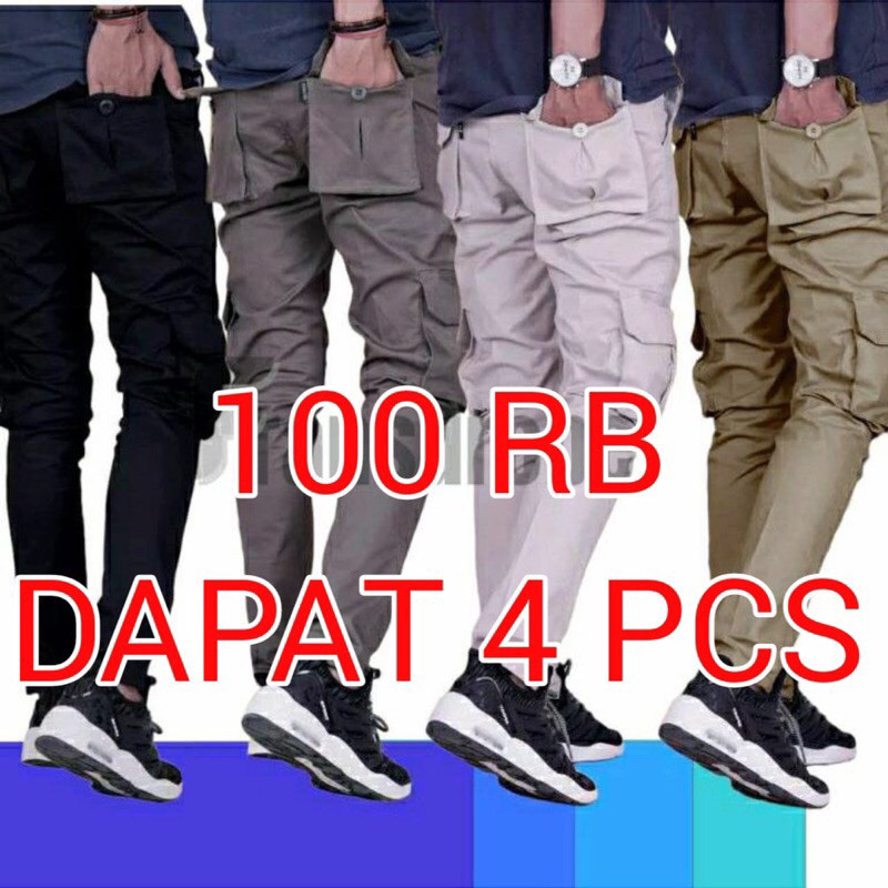 ตรวจสอบโดยตรง 100 THOUSAND GET 4 PCS ADULT MENS LONG CARGO PANTS MENS LONG CARGO PANTS ADULT MENS LO