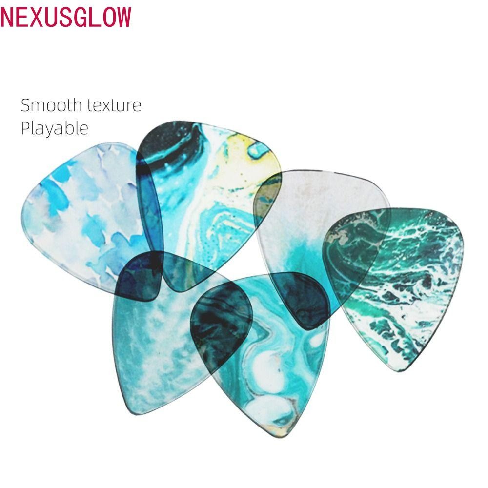 คนต่อไป ไม้จิ้มกีตาร์6ชิ้น,ปิ๊กกีตาร์โปร่งโปร่งใส0.81มิลลิเมตร,พายกีตาร์ทนทาน1.5มิลลิเมตรรูปหัวใจนิ้วกีตาร์เลือกกีตาร์อะคูสติก