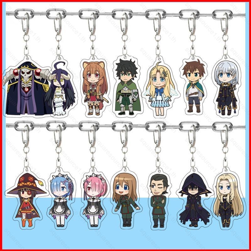 SQ1 Isekai Quartet อะคริลิคพวงกุญแจ Overlord กระเป๋าเป้สะพายหลังจี้กระเป๋าอุปกรณ์เสริมอะนิเมะ Periph