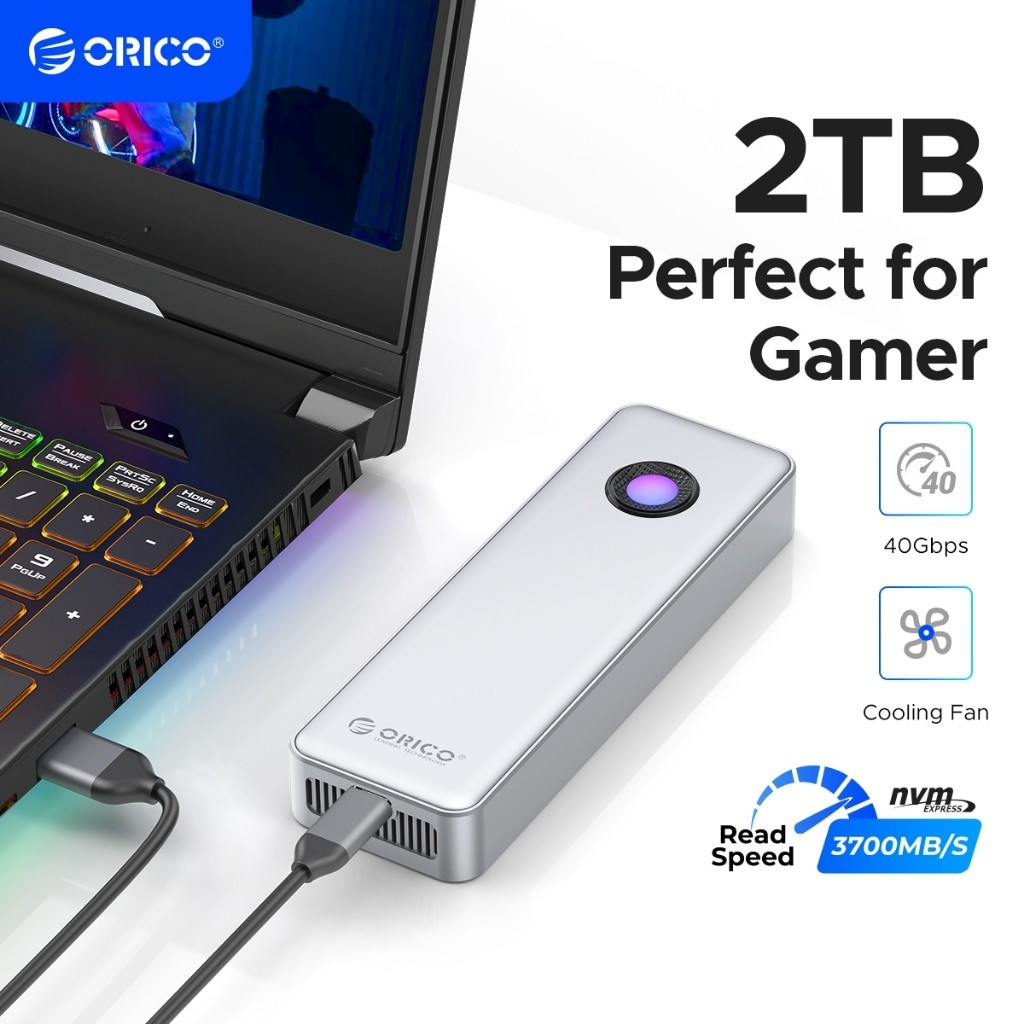 ORICO 40Gbps แบบพกพา SSD 2TB 4TB USB4.0 ประเภท C สูงสุด 3700MB/s พร้อม RGB สําหรับเครื่องเล่นเกม R37