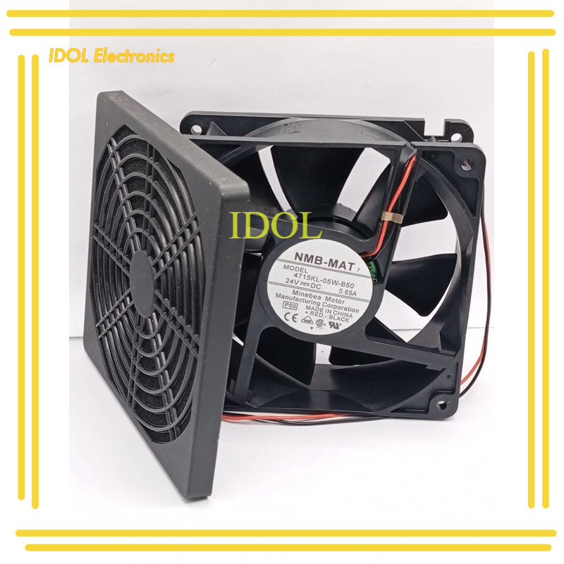 new แท้ ฟิวส์เตอร์+พัดลม4นิ้วครึ่ง 24v NMB-MAT 7 MODEL 4715KL-05W-B50 24V=DC Minebea Motor ส่งใวในวั