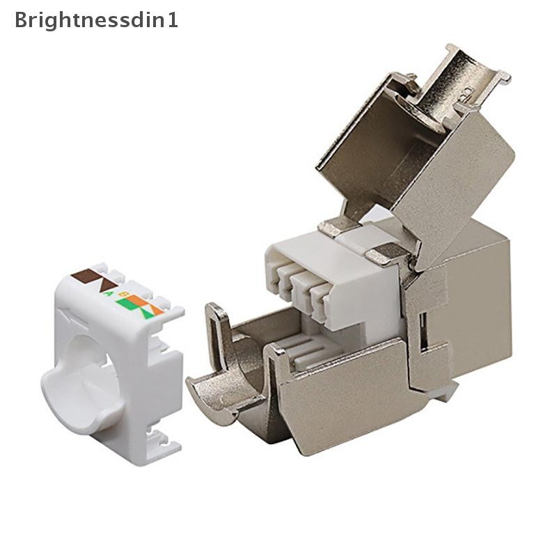 [Brightnessdin] Cat6a Cat7 Keystone Jack Cat7 RJ45 STP Tool-Less ประเภทสังกะสีอัลลอยด์โมดูลแจ็คอะแดป