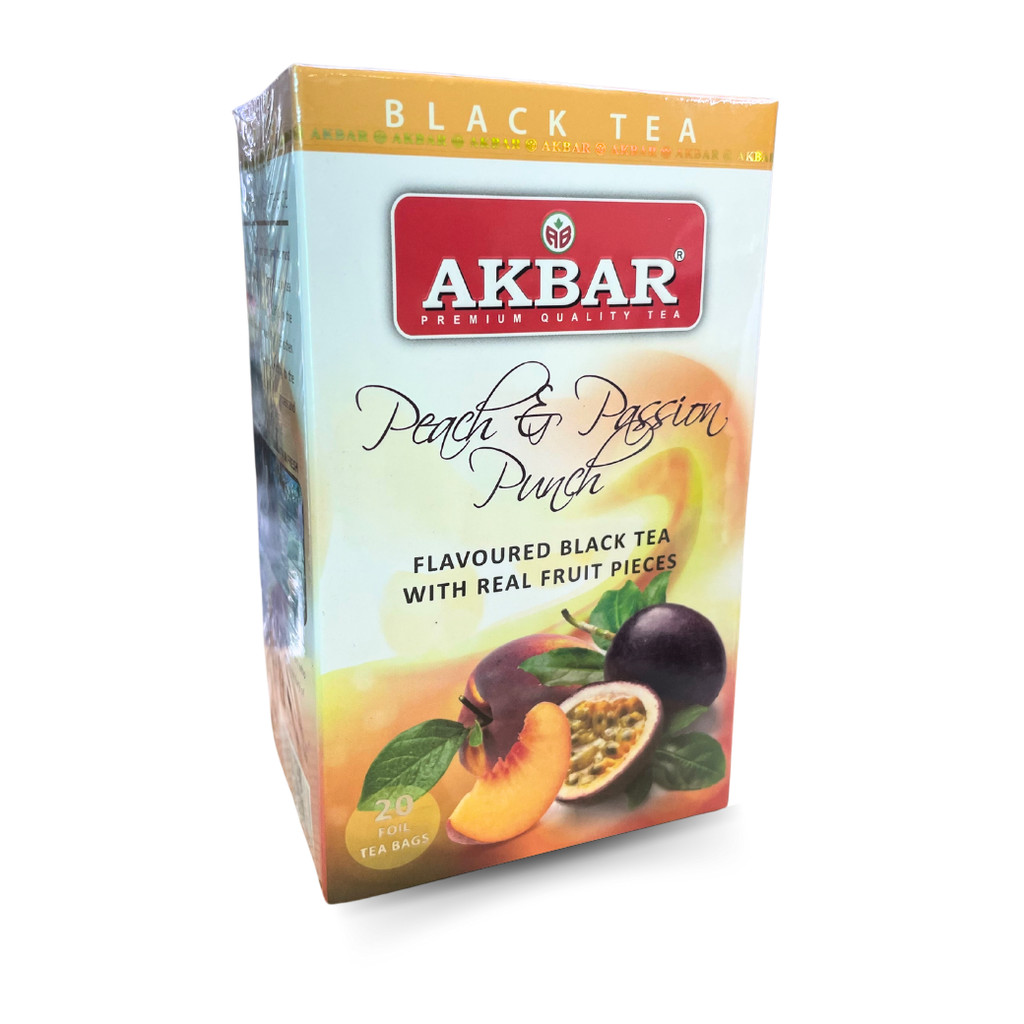 อัคบาร์ ชาดำพีช และเสาวรส ขนาด 2 กรัม/ซอง, 20 ซอง/กล่อง AKBAR BLACK TEA PEACH AND PASSION