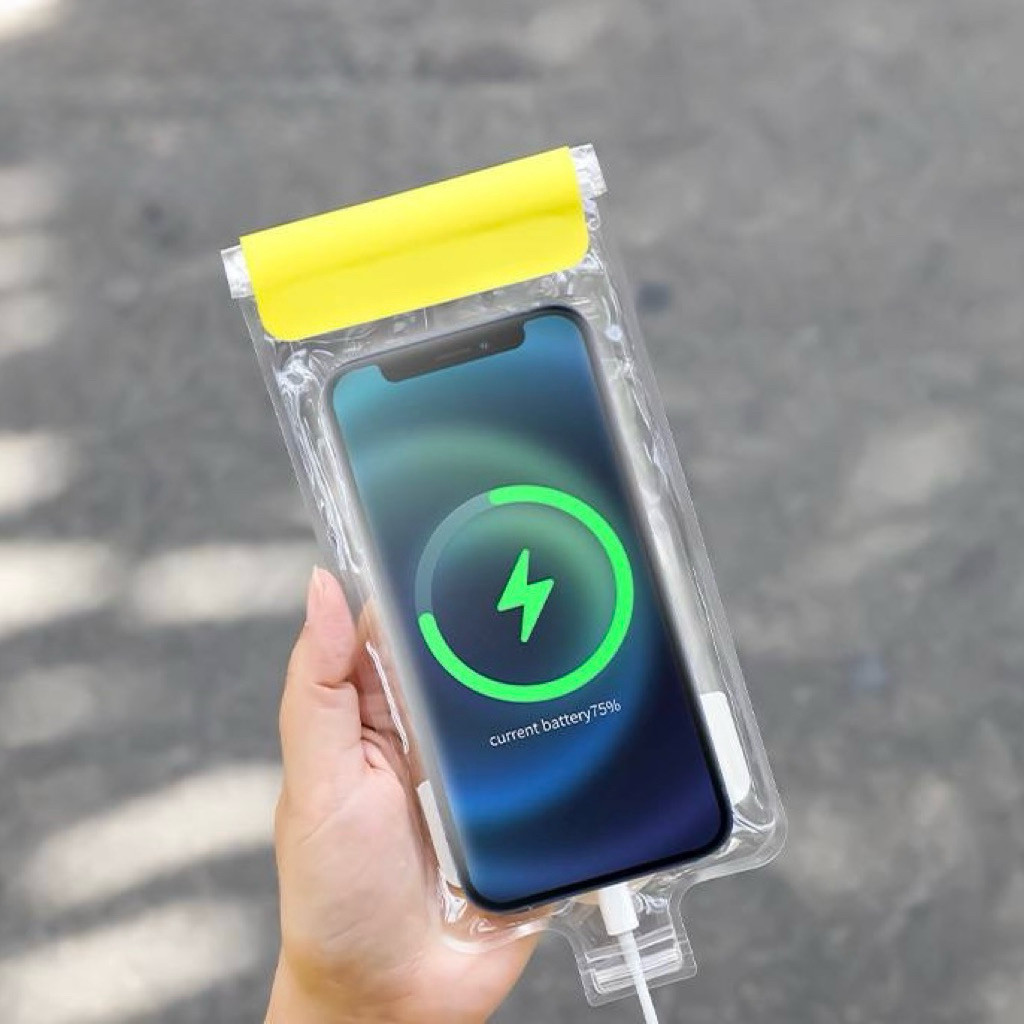 MT-WP05 Plus ซองกันน้ำใส่โทรศัพท์มือถือแบบมีช่องชาร์จ สำหรับใช้กับที่จับมือถือมอเตอร์ไซค์ พร้อมที่ห้อยคอ สินค้า